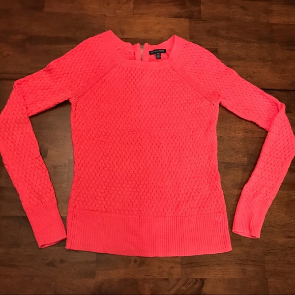Adorable Bright Coral Sweater fro American Eagle - Picture 2 of 5